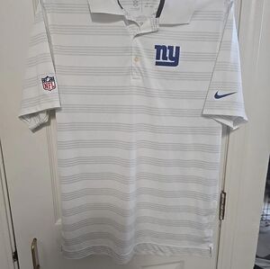 NIKE NFL Onfield Apparel Men's S Polo Shirt, New York Giants Dri-Fit White Grey